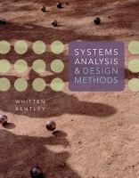 Systems analysis and design methods /