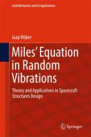 Miles' Equation in Random Vibrations Theory and Applications in Spacecraft Structures Design /