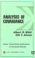 Analysis of covariance /