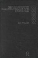 Mathematics for business, finance, and economics /