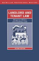 Landlord and tenant law /