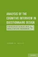 Analysis of the cognitive interview in questionnaire design