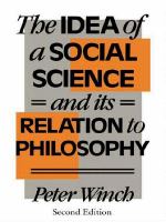 The idea of a social science and its relation to philosophy /