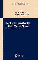 Electrical resistivity of thin metal films /