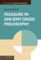 Pleasure in ancient Greek philosophy /
