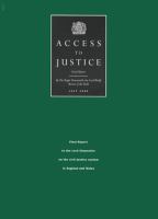 Access to justice : final report to the Lord Chancellor on the civil justice system in England and Wales /