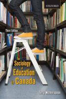 The sociology of education in Canada : critical perspectives /