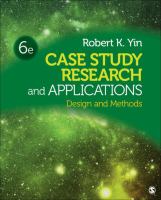Case study research and applications : design and methods /