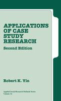Applications of case study research /