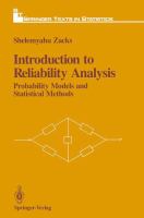 Introduction to reliability analysis : probability models and statistical models /